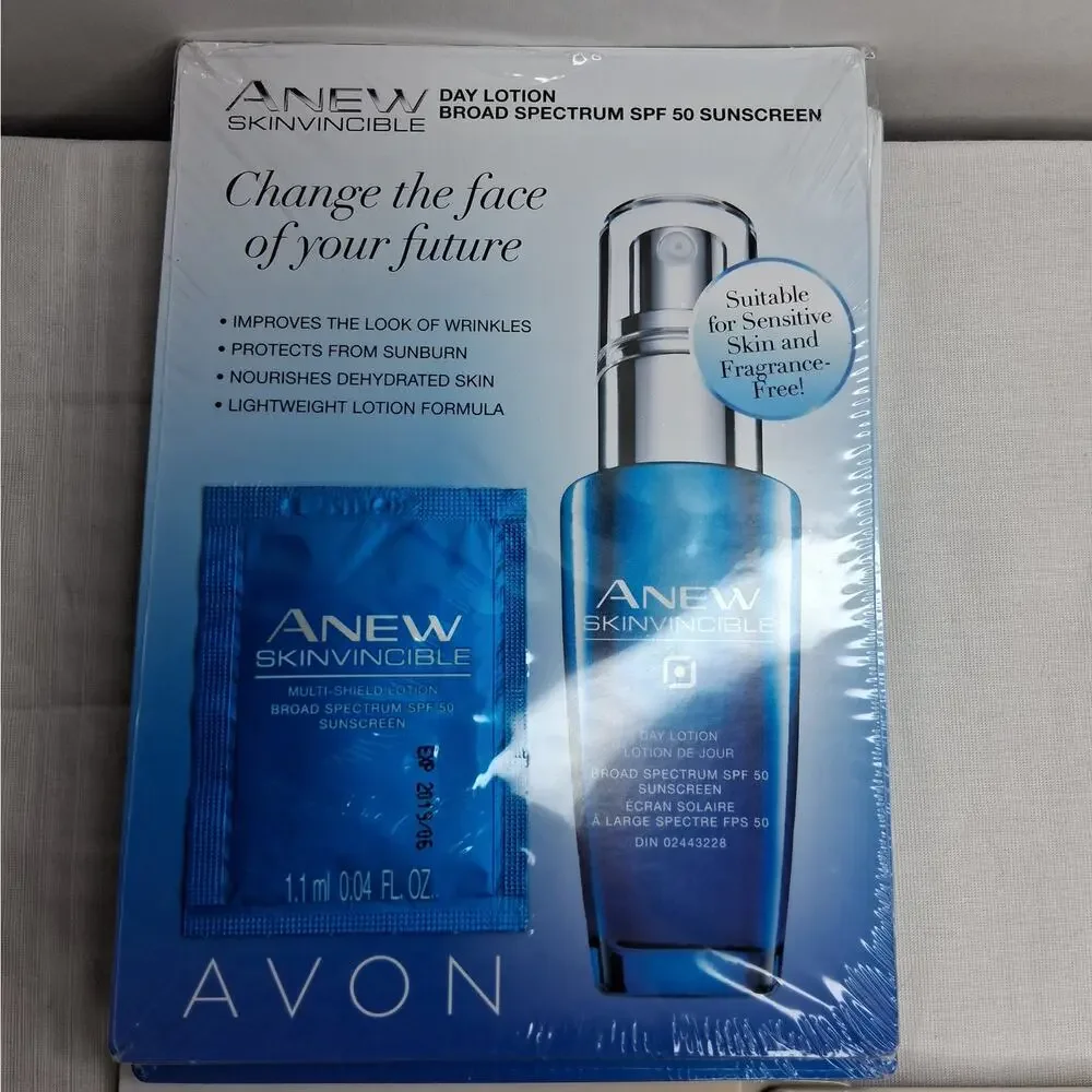 Avon Anew Samples on Representative Cards AHA Refining Cream Skinvincible Lotion